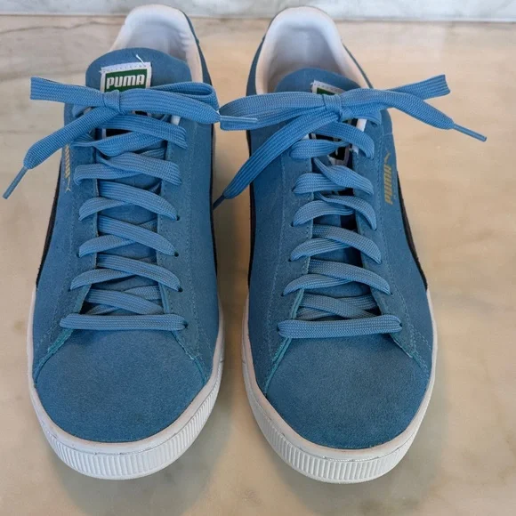 Men’s Puma Suede Blue Sneakers with dark blue Stripe - Picture 4 of 10